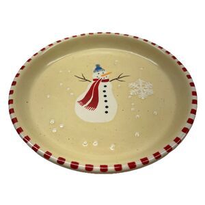 7” Diameter Snowman - Snowflake Plate - VGC - Christmas